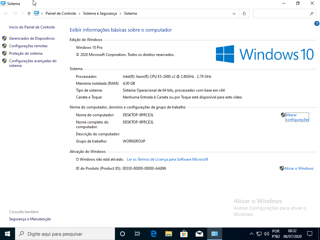 Windows 10 Pro + Office 2019 - Julho/2020